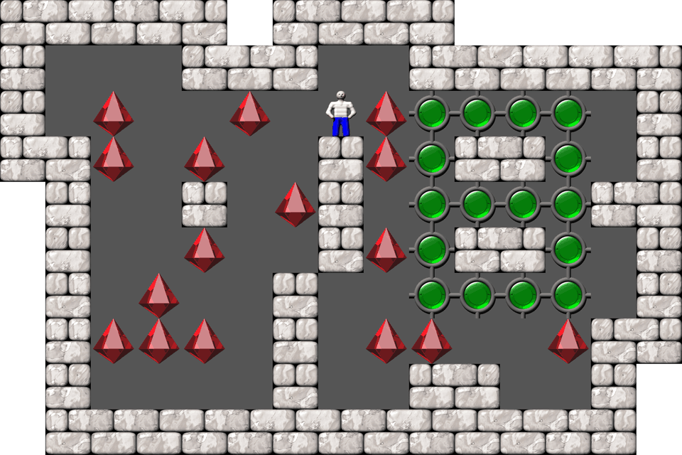Play KSokoban level 101 of Boxxle 2 set — Free — Without registration