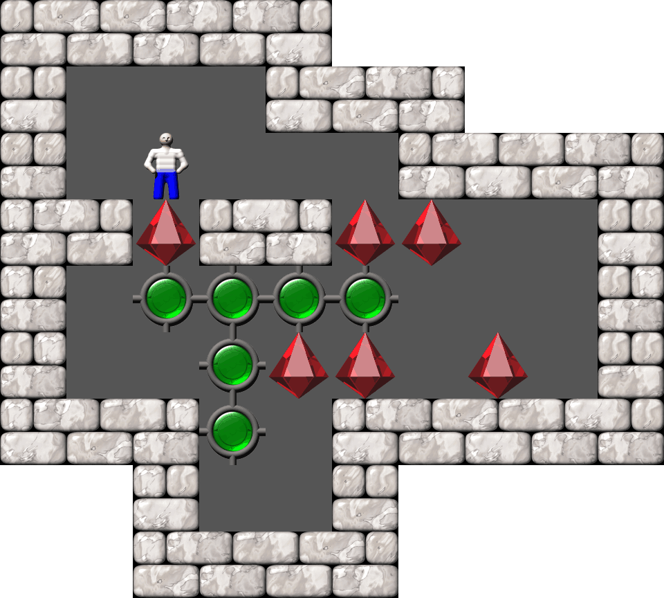 Sokoban Flatland level 1